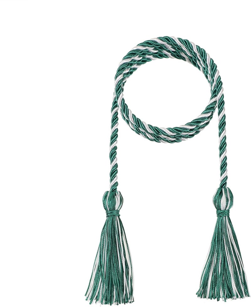 D DODOU 10 Pieces Graduation Cords Polyester Graduation Honor Braided Cords with Sewing Tassels for Bachelor, Master, Doctor 68" Long (Green White) - Image 2